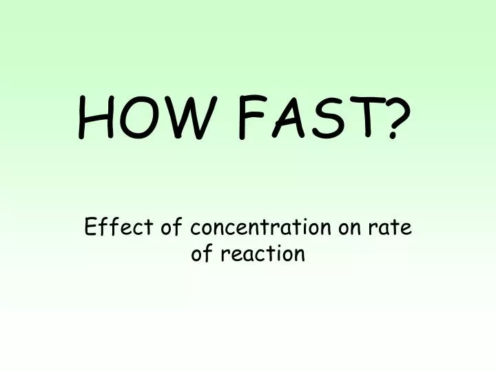 how fast