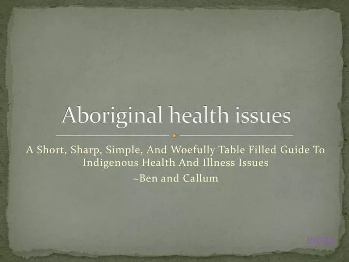 aboriginal health issues