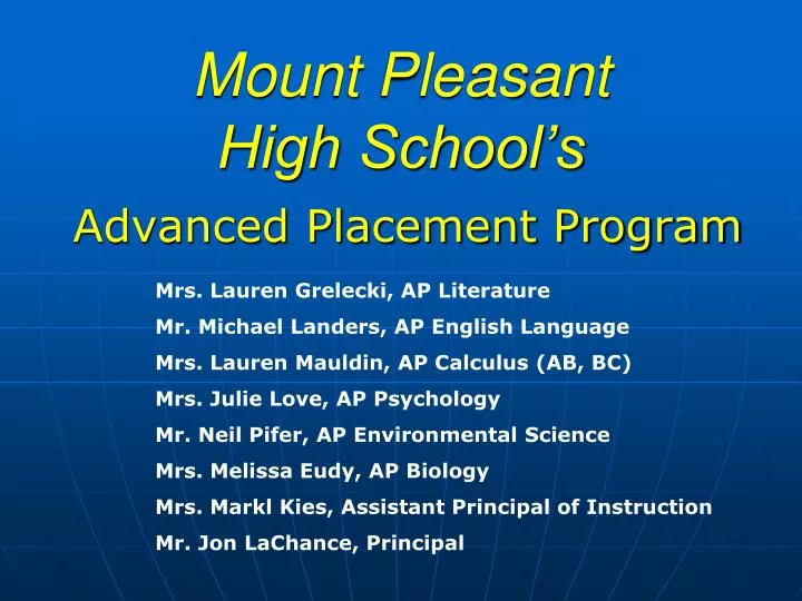 mount pleasant high school s