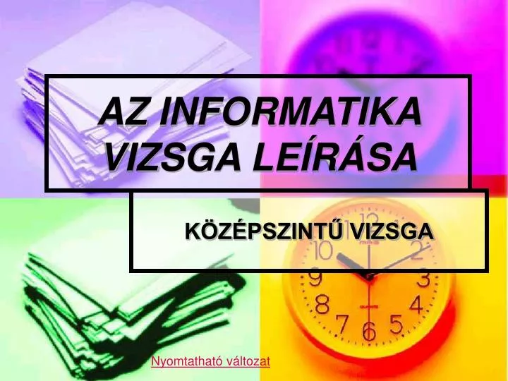 az informatika vizsga le r sa