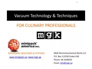 Vacuum Technology &amp; Techniques