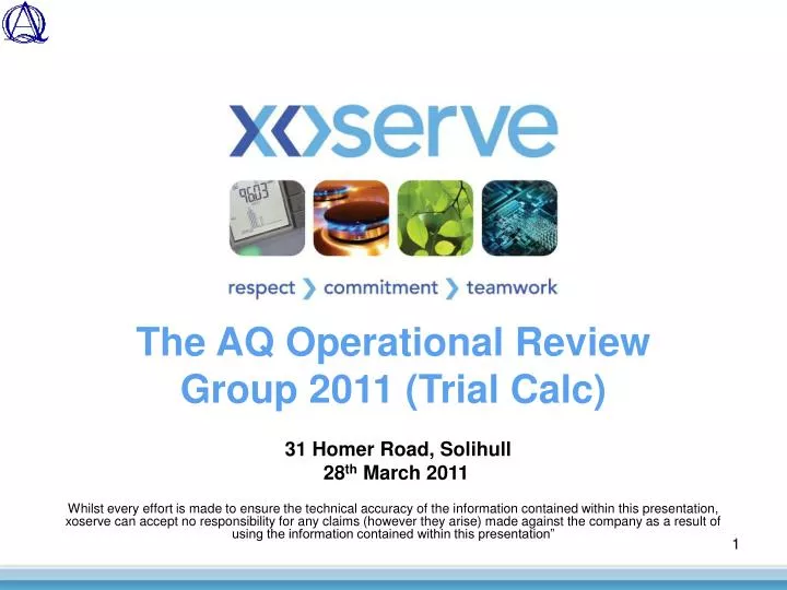 the aq operational review group 2011 trial calc