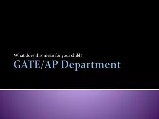 GATE/AP Department