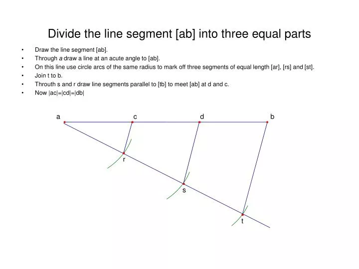 divide the line segment ab into three equal parts