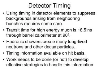 Detector Timing