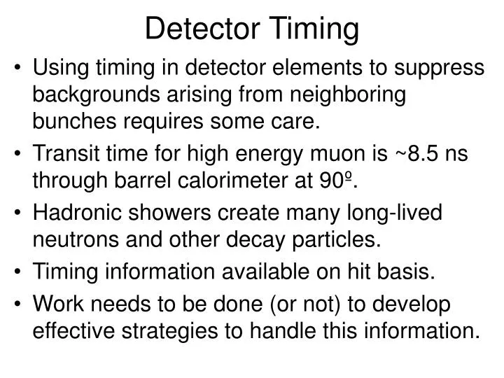 detector timing