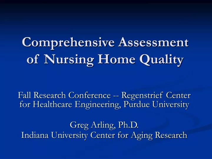 comprehensive assessment of nursing home quality