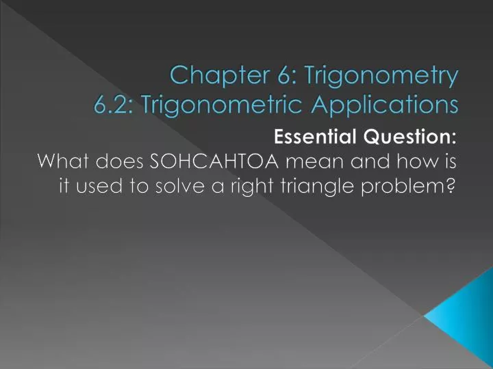 chapter 6 trigonometry 6 2 trigonometric applications