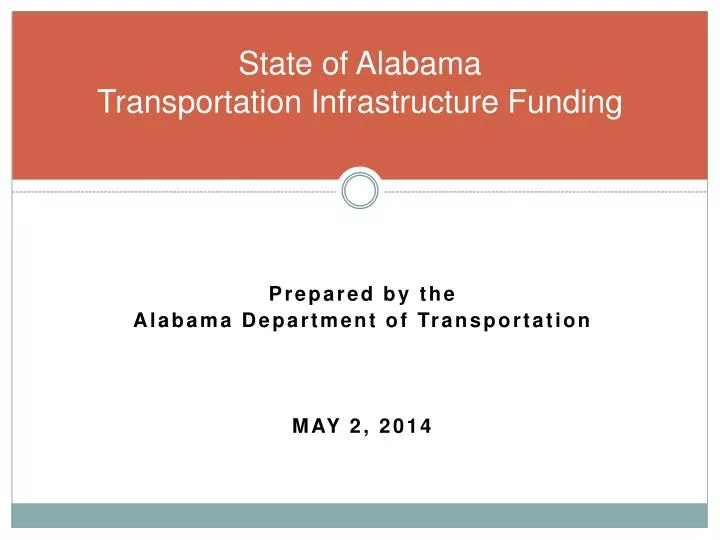 state of alabama transportation infrastructure funding