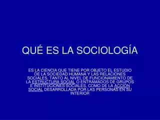 qu es la sociolog a
