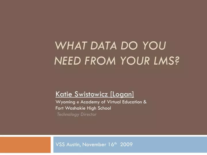 what data do you need from your lms