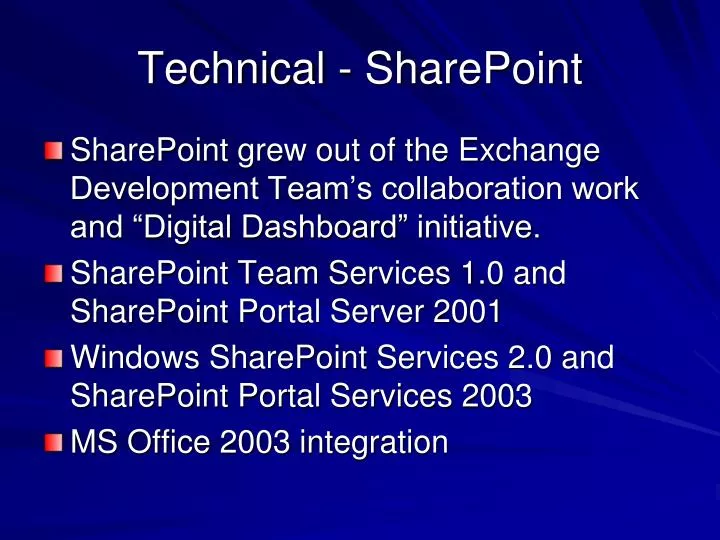 technical sharepoint