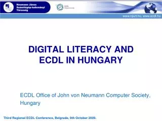 DIGITAL LITERACY AND ECDL IN HUNGARY