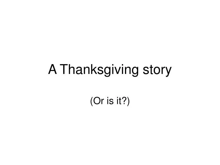 a thanksgiving story