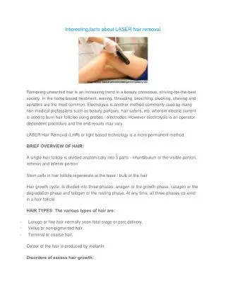 Interesting facts about LASER hair removal