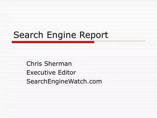 Search Engine Report