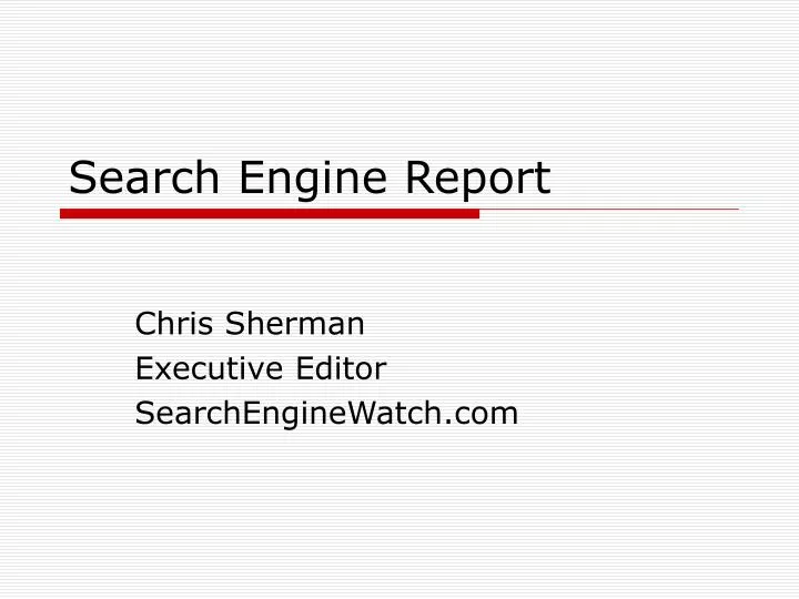 search engine report