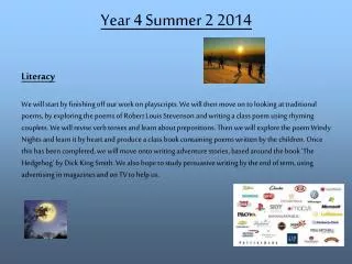 Year 4 Summer 2 2014