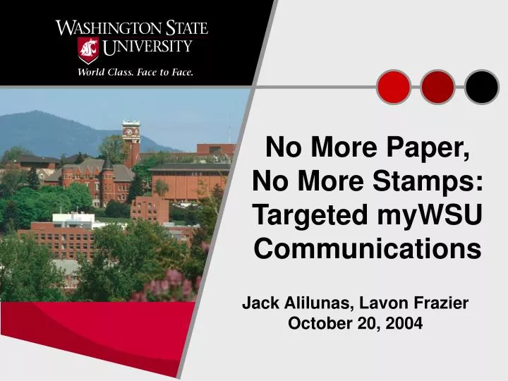 no more paper no more stamps targeted mywsu communications