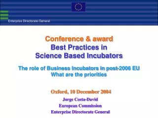 Jorge Costa-David European Commission Enterprise Directorate General