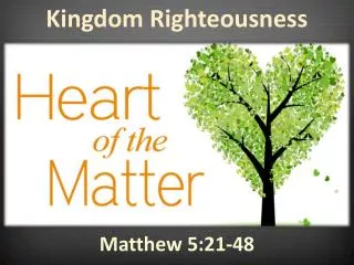 Kingdom Righteousness