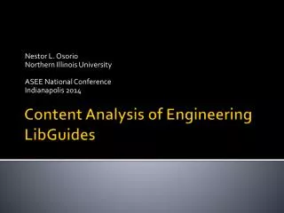 Content Analysis of Engineering LibGuides