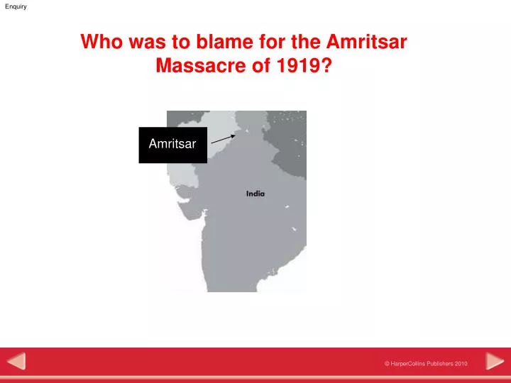 who was to blame for the amritsar massacre of 1919