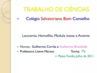 trabalho de ci ncias