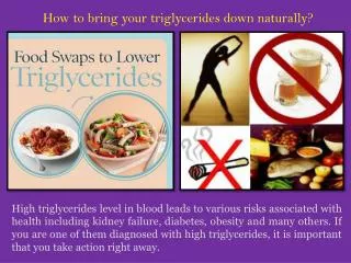 Reduce triglycerides Naturally