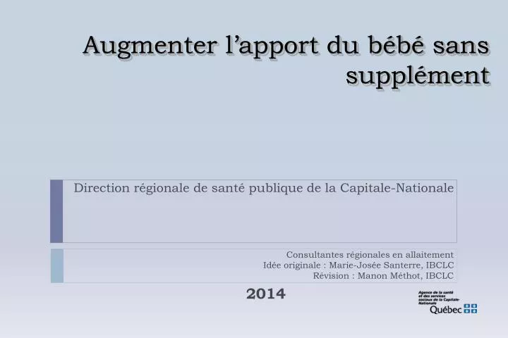 augmenter l apport du b b sans suppl ment