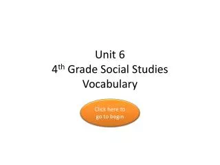 Unit 6 4 th Grade Social Studies Vocabulary