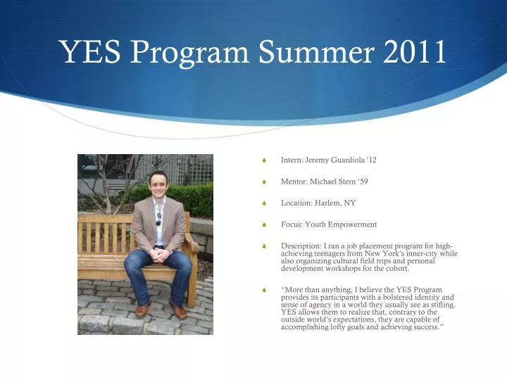 yes program summer 2011