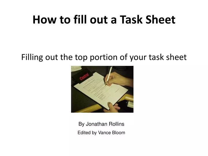 how to fill out a task sheet