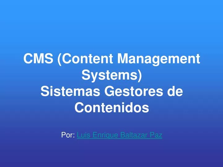 cms content management systems sistemas gestores de contenidos
