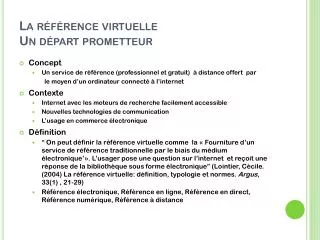 la r f rence virtuelle un d part prometteur