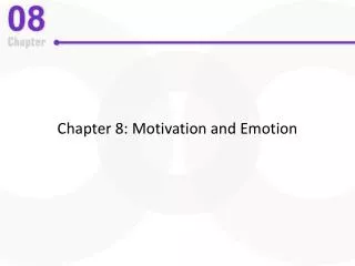 Chapter 8: Motivation and Emotion
