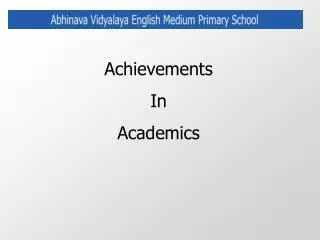 Achievements In Academics