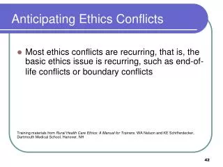 Anticipating Ethics Conflicts