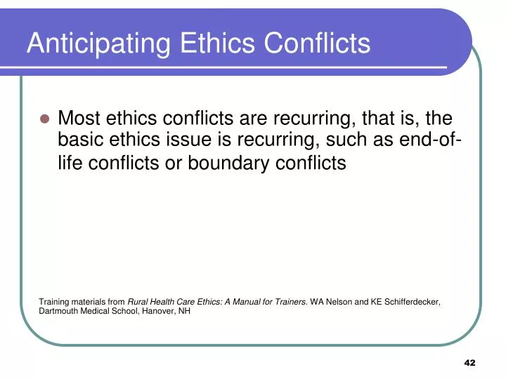 anticipating ethics conflicts
