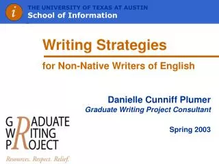 Writing Strategies for Non-Native Writers of English