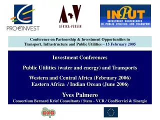 Investment Conferences Public Utilities (water and energy) and Transports