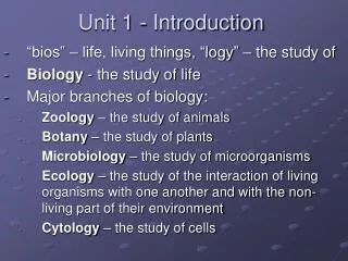 Unit 1 - Introduction