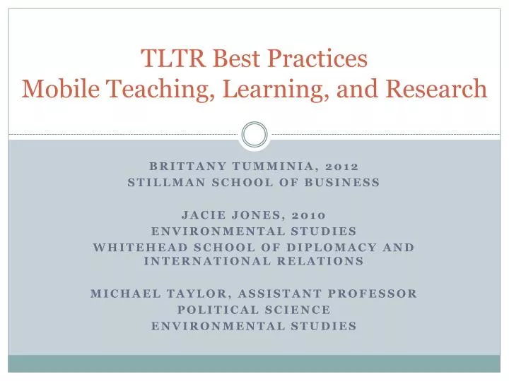 tltr best practices mobile teaching learning and research
