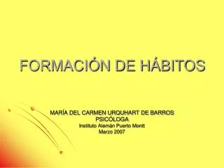formaci n de h bitos