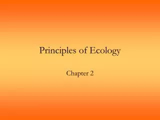 Principles of Ecology