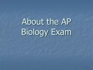 About the AP Biology Exam