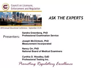 ASK THE EXPERTS
