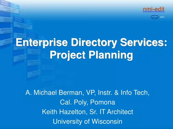 enterprise directory services project planning