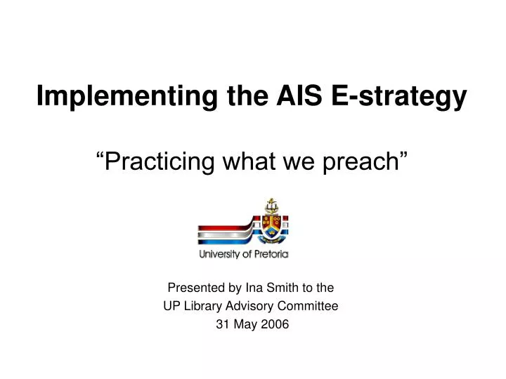 implementing the ais e strategy practicing what we preach