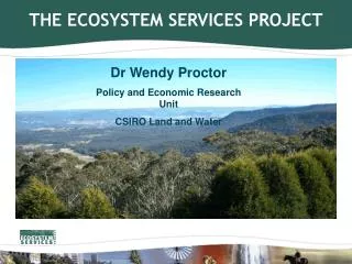 THE ECOSYSTEM SERVICES PROJECT